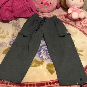 Women's Cargo Sweatpants with Drawstring Waist - Charcoal